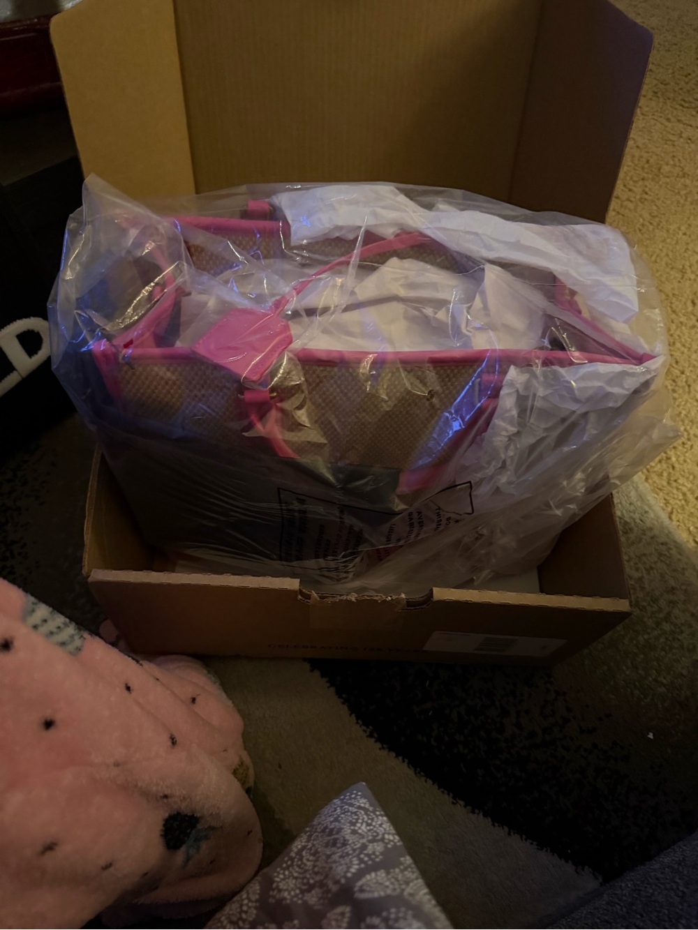 Pink Straw-Trim Tote - Picture 15 of 15